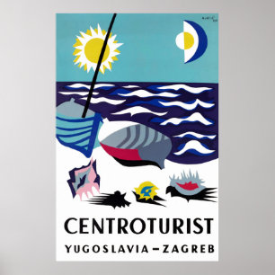 Centroturist Yugoslavia Vintage Travel Poster