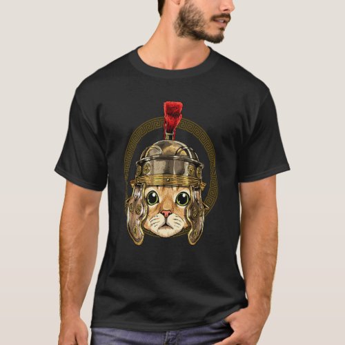 Centurion Cat Kitty of Ancient Rome Roman Animal C T_Shirt