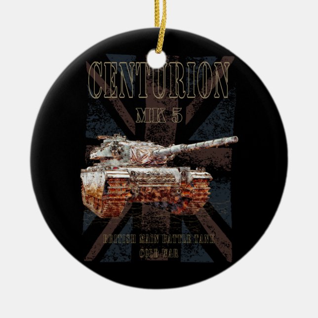 Centurion MK 5 MBT. British Main Battle Tank Ceramic Ornament (Front)