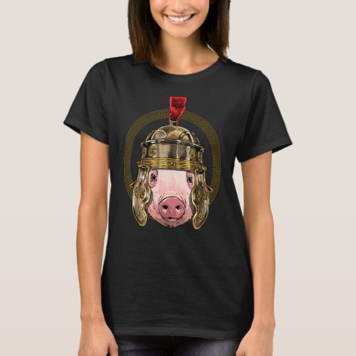 Centurion Pig Ancient Rome Roman Empire Pig Farmer T_Shirt