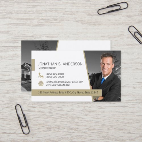 Century 21 Business Card White Gold