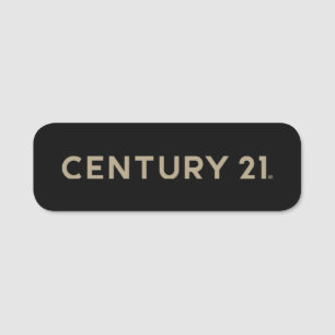Century 21 Name Tag - Black Gold