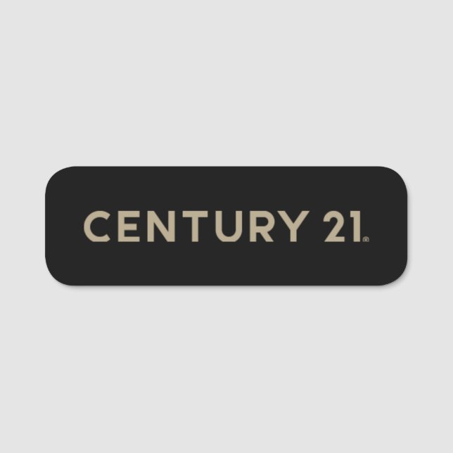 Century 21 Name Tag - Black Gold (Front)