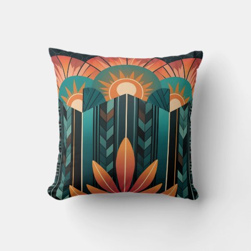 Century 3 _ Art Deco Pattern Blend Throw Pillow