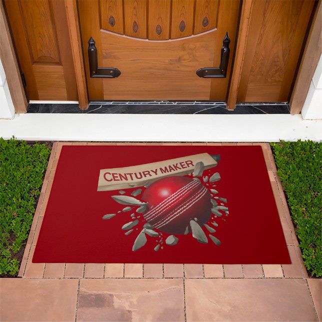 Century Maker Cricket Bat and Ball Sports Doormat (Creator Uploaded)
