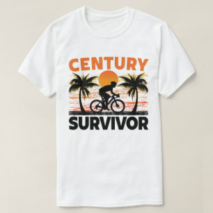 Century Survivor 100 Mile Bicycle Road Cycling T-Shirt