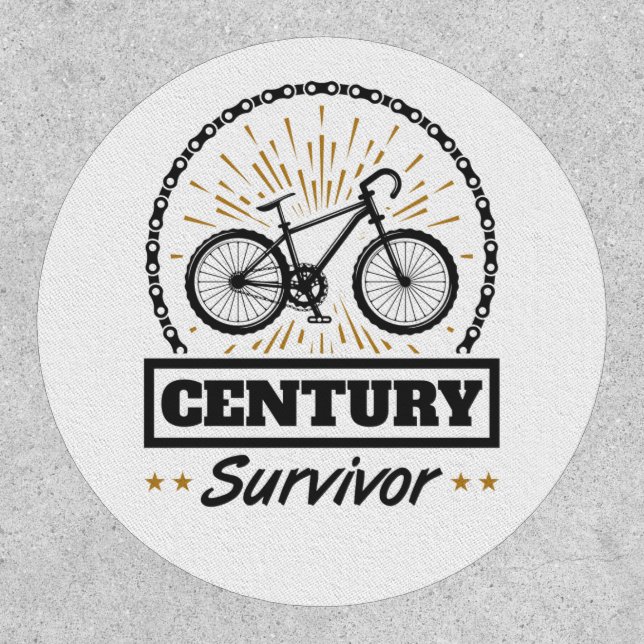 Century Survivor Cycling 100 Miles Bicycle Race Patch (Front)