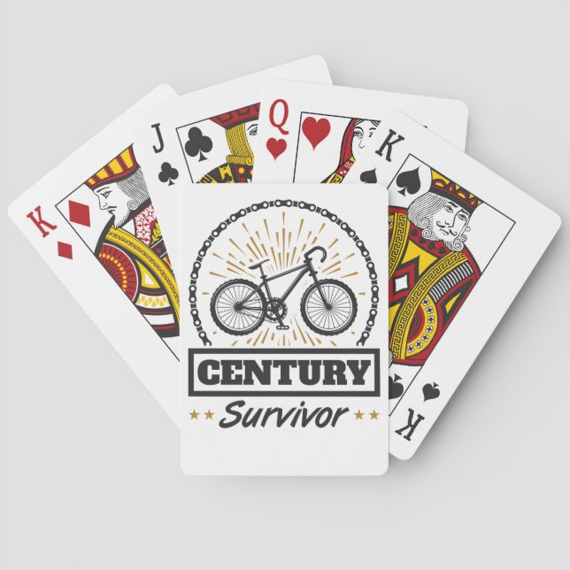 Century Survivor Cycling 100 Miles Race Poker Cards (Back)