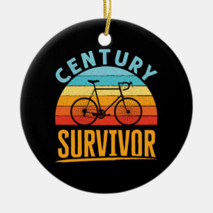 Century Survivor Cycling Endurance Ride Ceramic Ornament