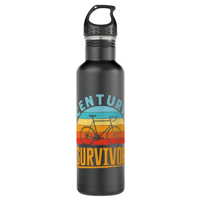 Century Survivor Cycling Endurance Ride Stainless Steel Water Bottle (Front)