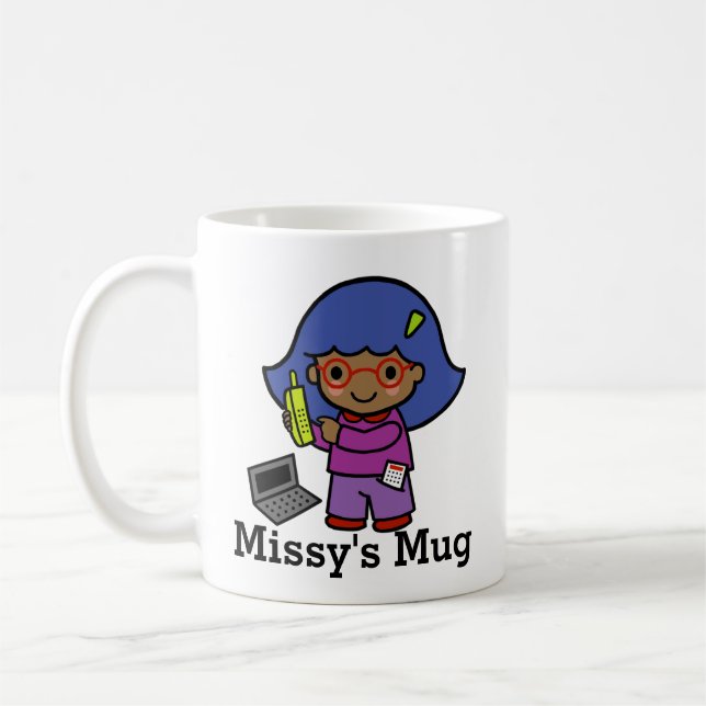 CEO / Accountant / Mogul Girl with computer Coffee Mug (Left)