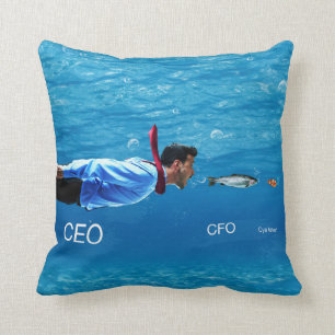 CEO, CFO, C-ya Later Business Humor Pillow