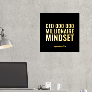CEO Millionaire Mindset Motivational Quote Foil Pr Prints