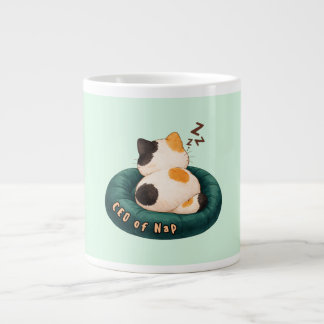 "CEO of Nap" Cat Sleeping on The Couch Giant Coffee Mug