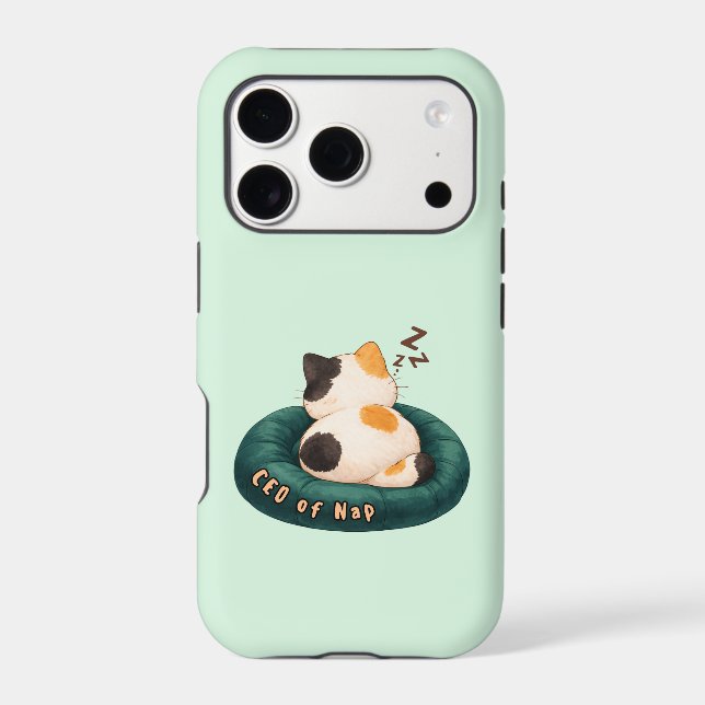 "CEO of Nap" Cat Sleeping on The Couch iPhone Case (Back)