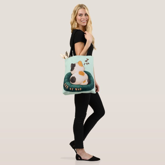 "CEO of Nap" Cat Sleeping on The Couch Tote Bag (On Model)