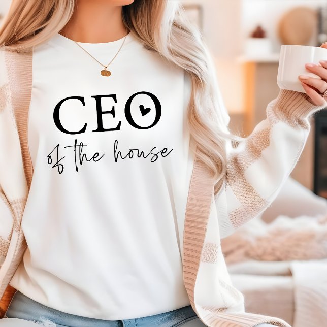 CEO Of The House Mom Funny Simple Typography Tri-Blend Shirt (Creator Uploaded)
