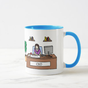 "CEO" personalized cartoon mug