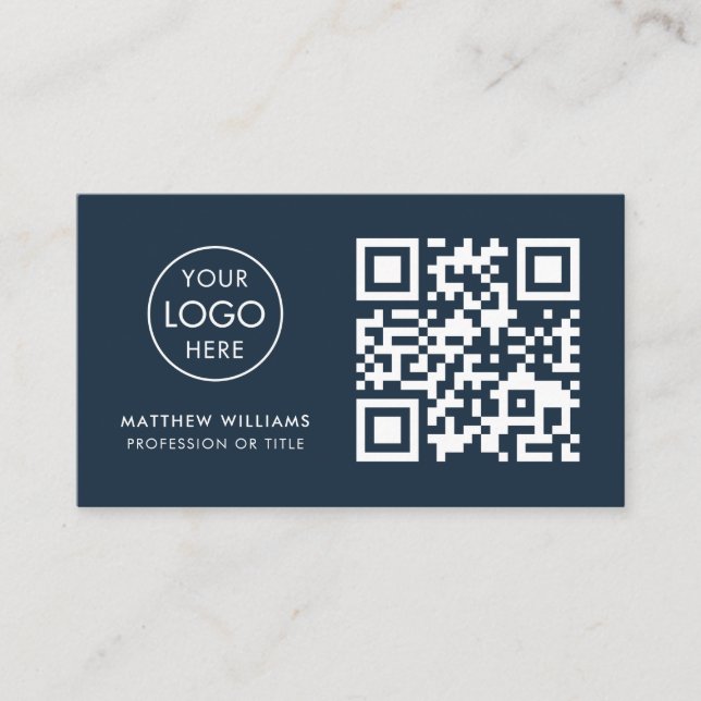 CEO Professional QR Code Logo Modern Business Card (Front)