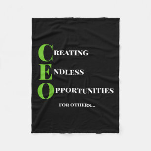 Ceo T Shirt Creating Opportunity Boss Success Moti Fleece Blanket