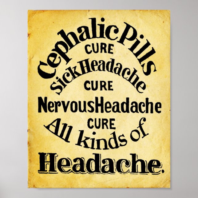 Cephalic Headache Pills Print 1861 (Front)