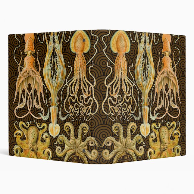 Cephalopod Octopus Squid Marine Nature 3 Ring Binder (Background)
