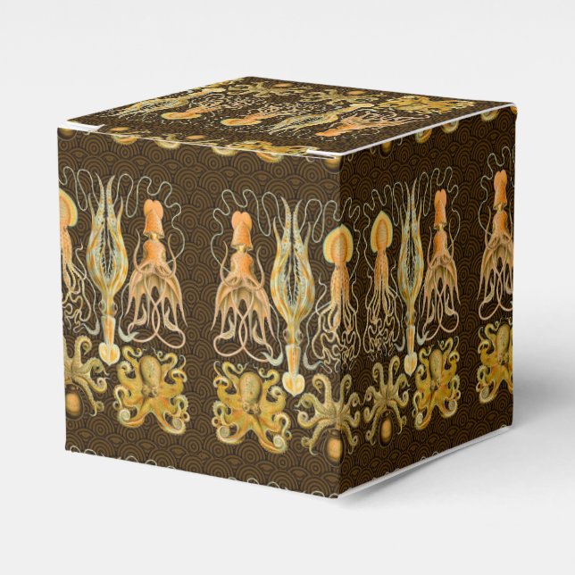 Cephalopod Octopus Squid Marine Nature Favor Boxes (Front Side)