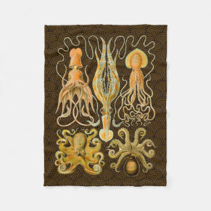 Cephalopod Octopus Squid Marine Nature Fleece Blanket