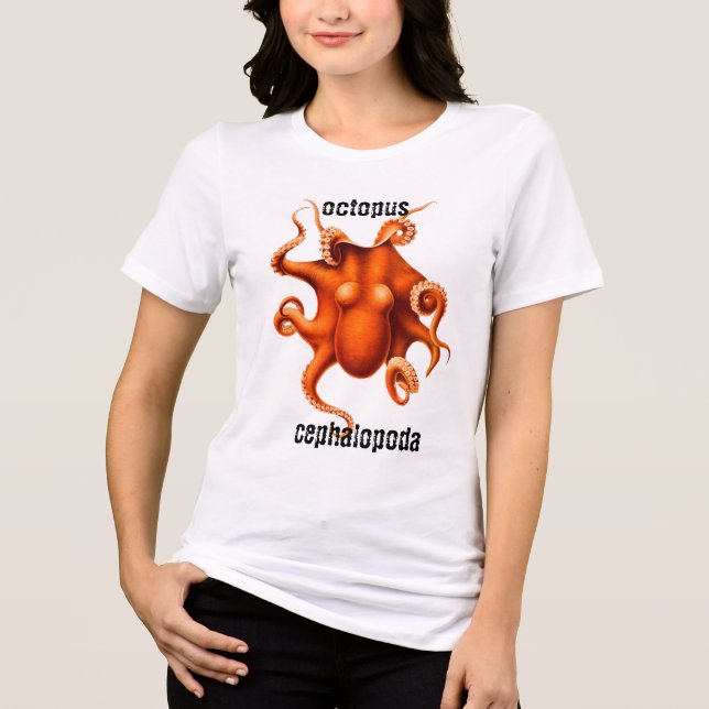 Cephalopoda Octopus T-shirt Tri-Blend Shirt (Front)