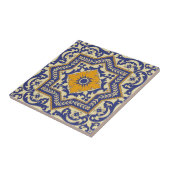 Ceramic Azulejo Style Blue Orange Tile | Zazzle