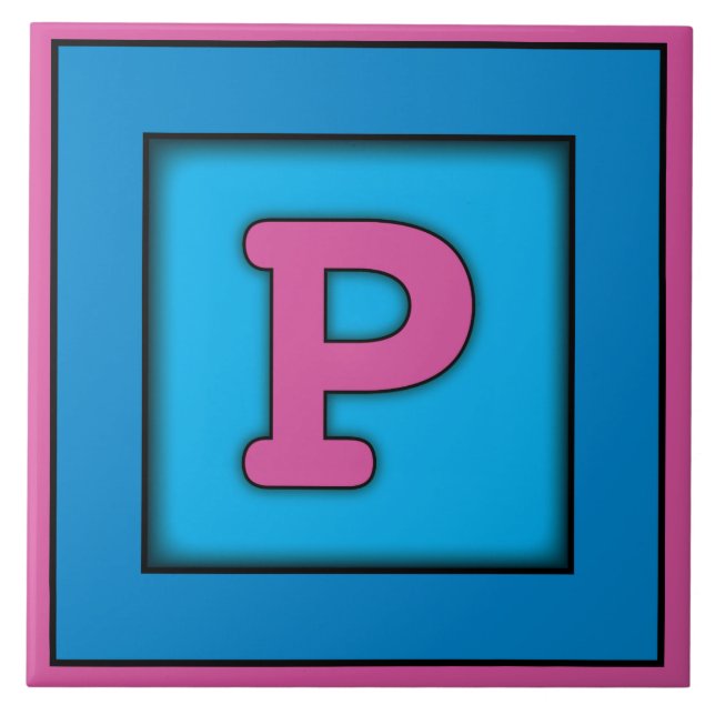 Ceramic Baby Tile - Letter P (Front)