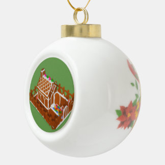 Ceramic Ball Christmas Ornament Gingerbread House