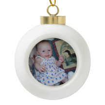 Ceramic Ball Christmas Tree Design with Cute Photo