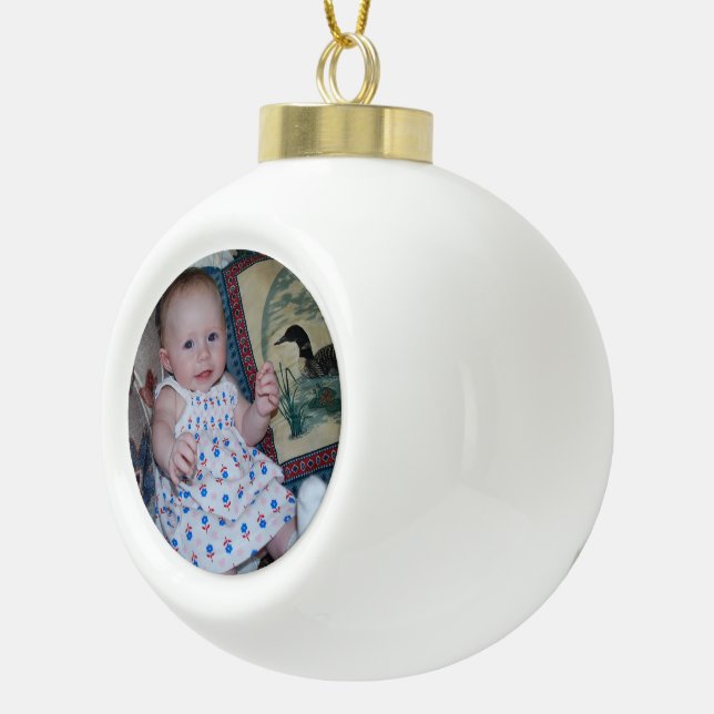 Ceramic Ball Christmas Tree Design with Cute Photo Ornament (Right)