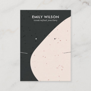 CERAMIC BLACK BLUSH WAVE NECKLACE EARRING DISPLAY BUSINESS CARD