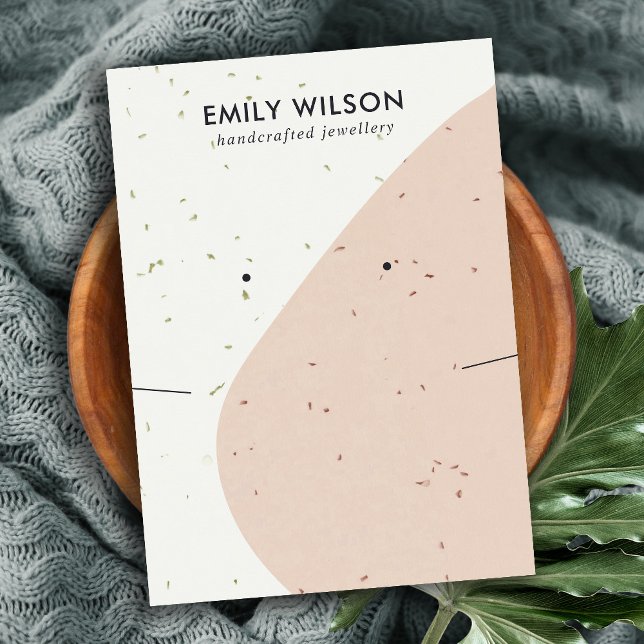 CERAMIC BLUSH PEACH WAVE NECKLACE EARRING DISPLAY BUSINESS CARD (Creator Uploaded)