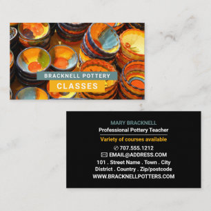 Ceramic Bowls, Pottery Classes, Potters Business Card