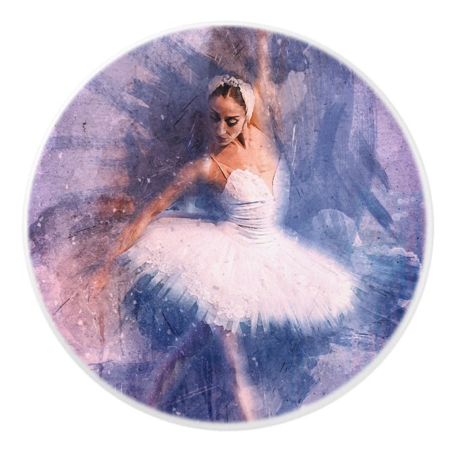 Ceramic Cabinet Knob-Ballerina Ceramic Knob (Front)