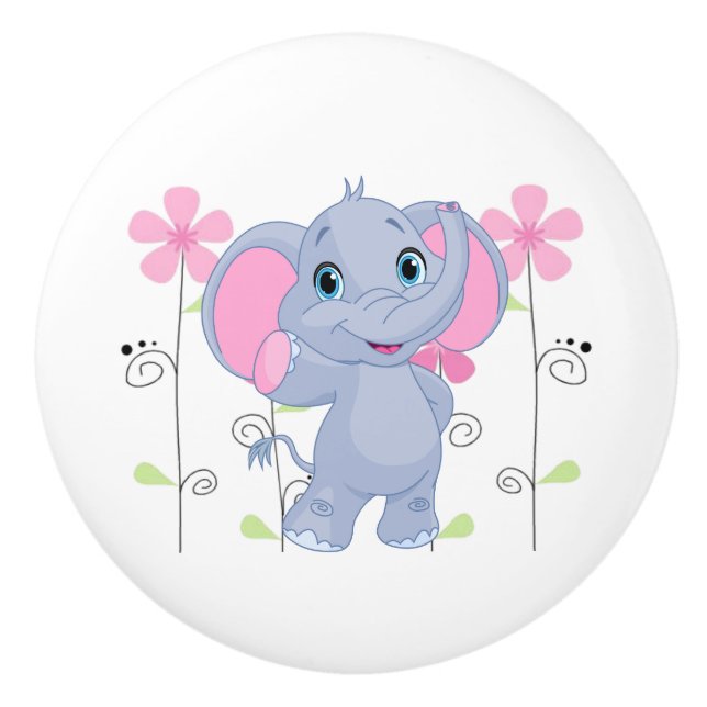 Ceramic Cabinet Knob-Elephant Knob (Front)