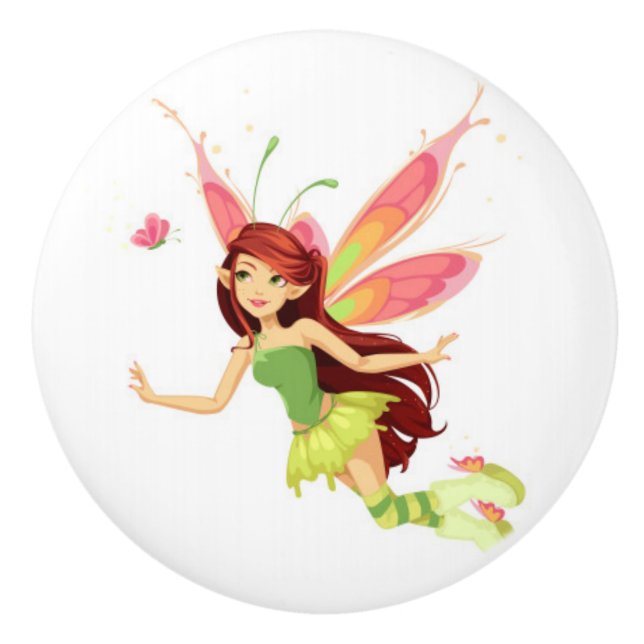 Ceramic Cabinet Knob-Fairy Ceramic Knob (Front)