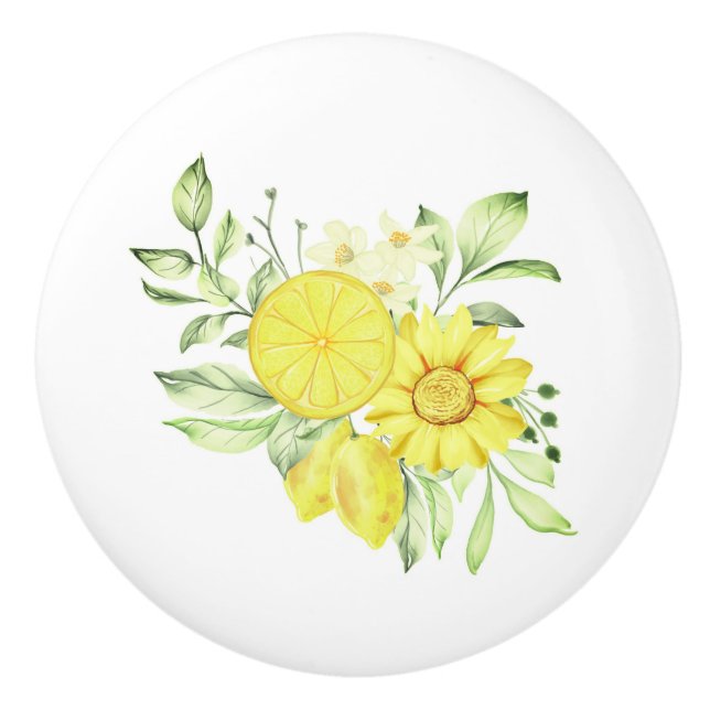 Ceramic Cabinet Knob-Lemons Ceramic Knob (Front)