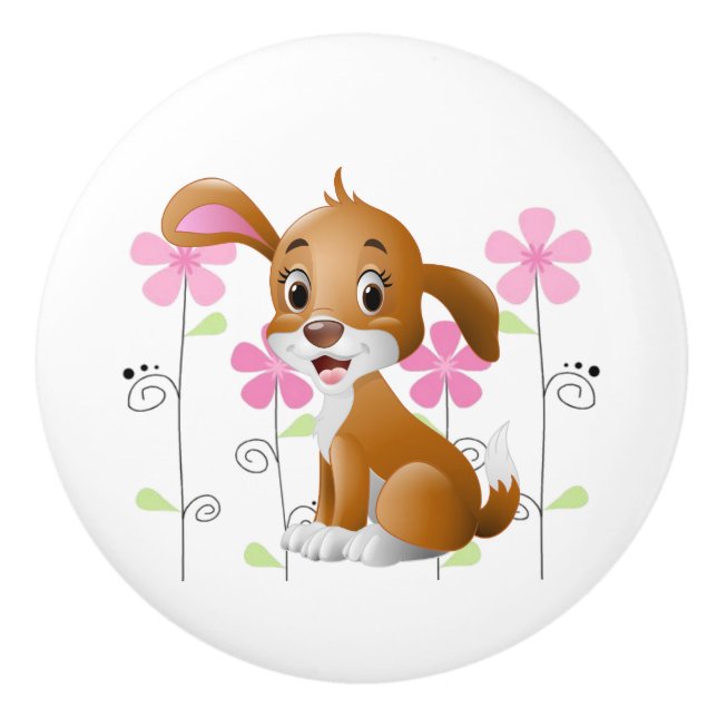 Ceramic Cabinet Knob-Puppy Dog Knob (Front)