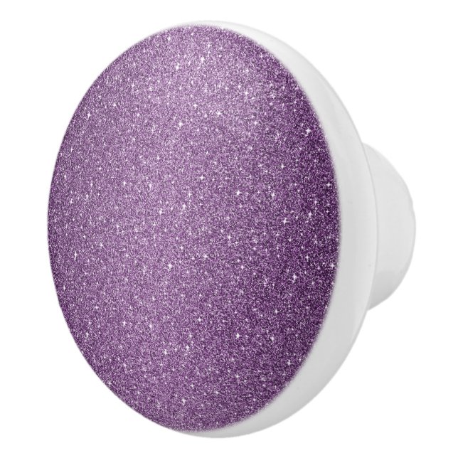 Ceramic Cabinet Knob-Purple Faux Glitter Ceramic Knob (Right)