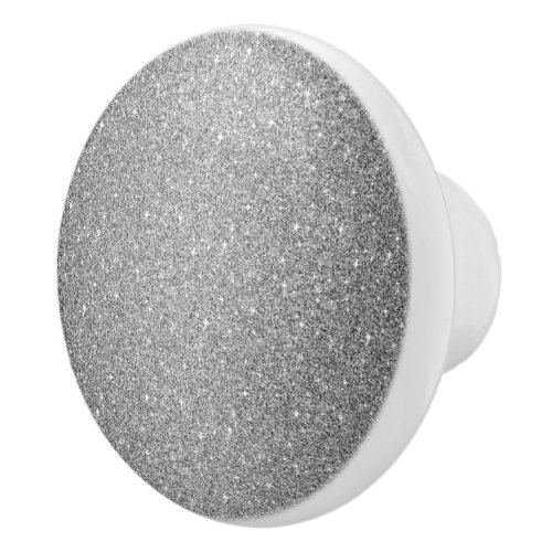 Ceramic Cabinet Knob_Silver Faux Glitter Ceramic Knob
