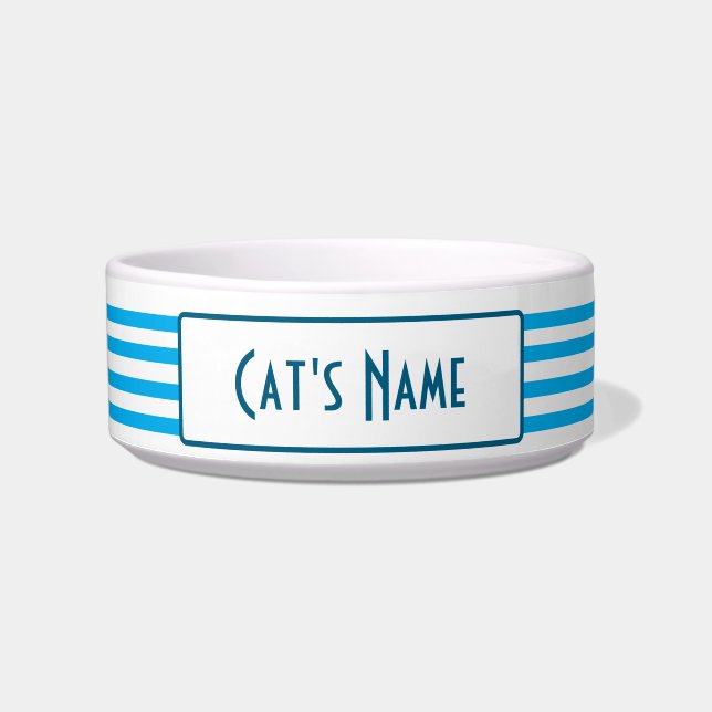 Ceramic Cat Bowl, Personalise with your cat's name Bowl (Front)