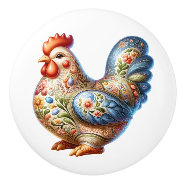 Ceramic Chicken Theme  Knob (Front)