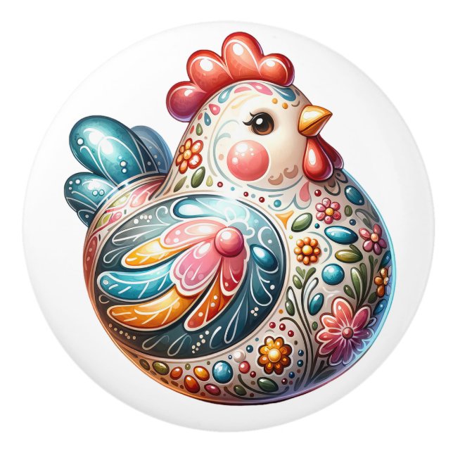 Ceramic Chicken Theme  Knob (Front)