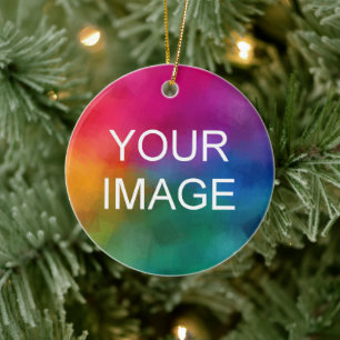 Ceramic Circle Ornament Upload Your Photo Logo