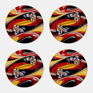 Ceramic coasters with Belgian Colors