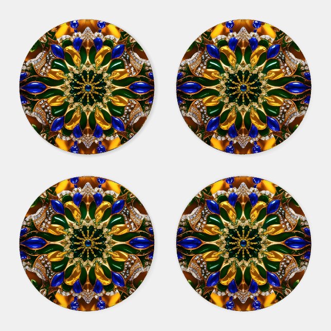 Ceramic coasters with Brazil Colors (Set)